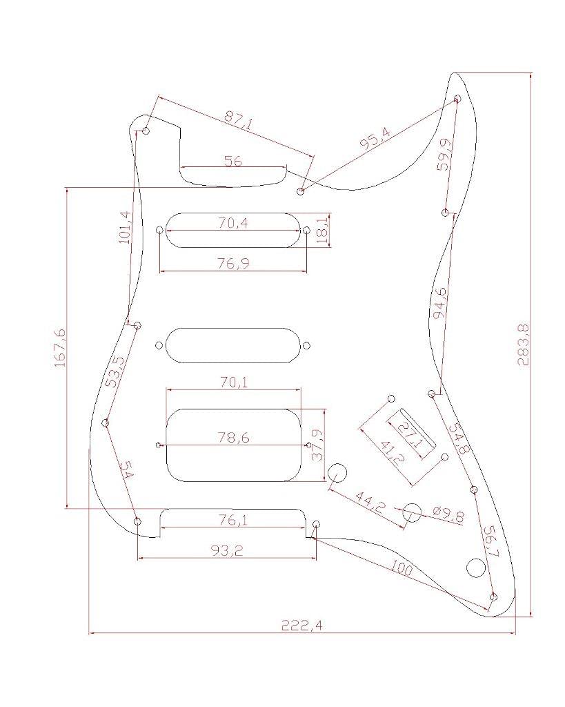 Dopro 11-Hole Strat HSS Guitar Pickguard 2-Screw Humbucking Pickup Mount for American FD Stratocaster Abalone Pearl